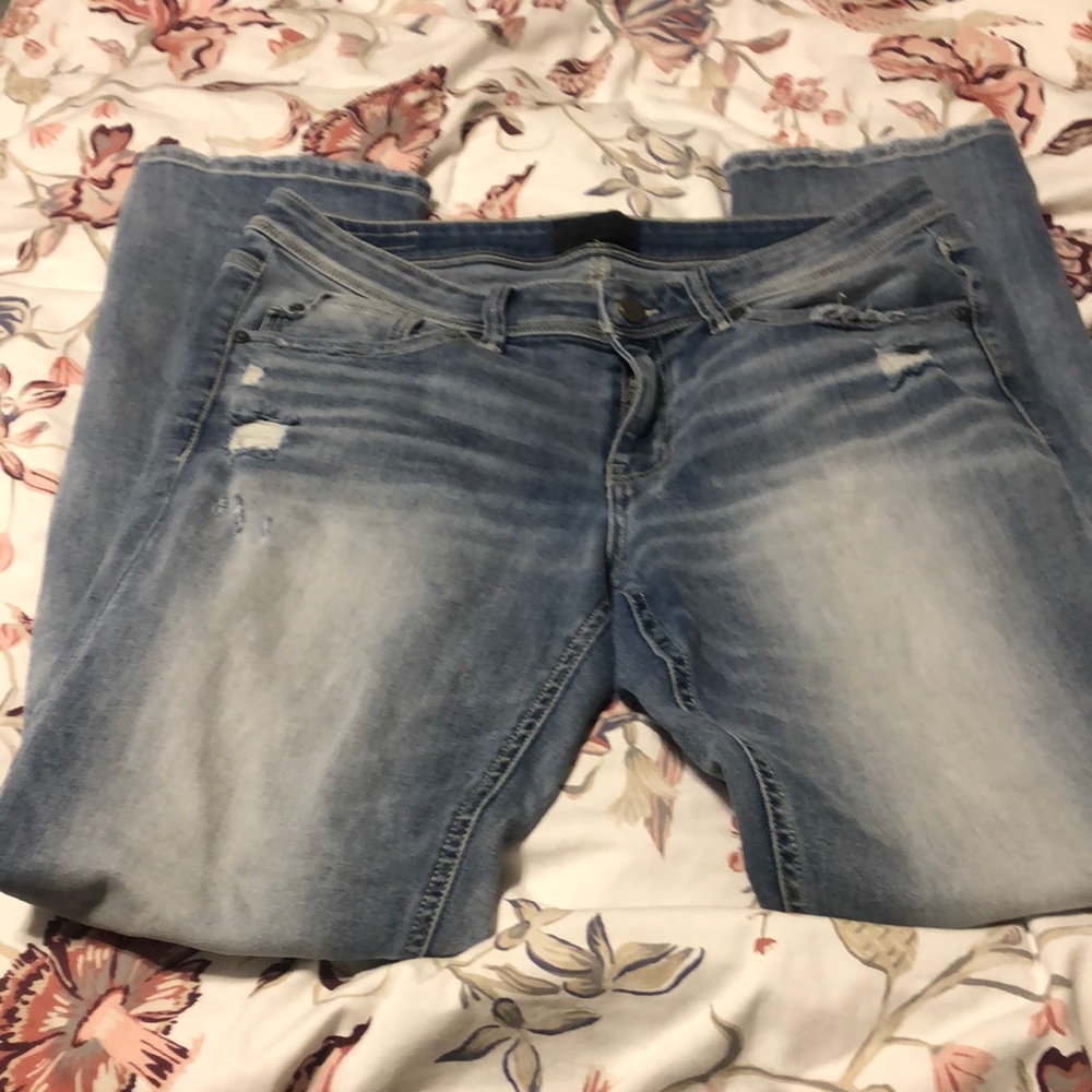 Buckle black ankle Straight  jeans